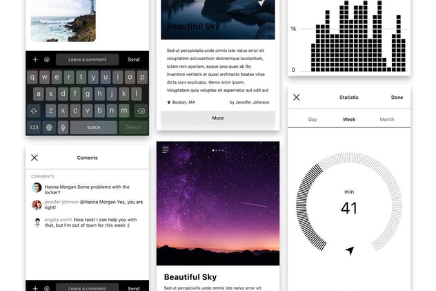小众轻奢社交媒体电子商务 APP UI 套件 Hello UI Kit Mod. 2插图(15)