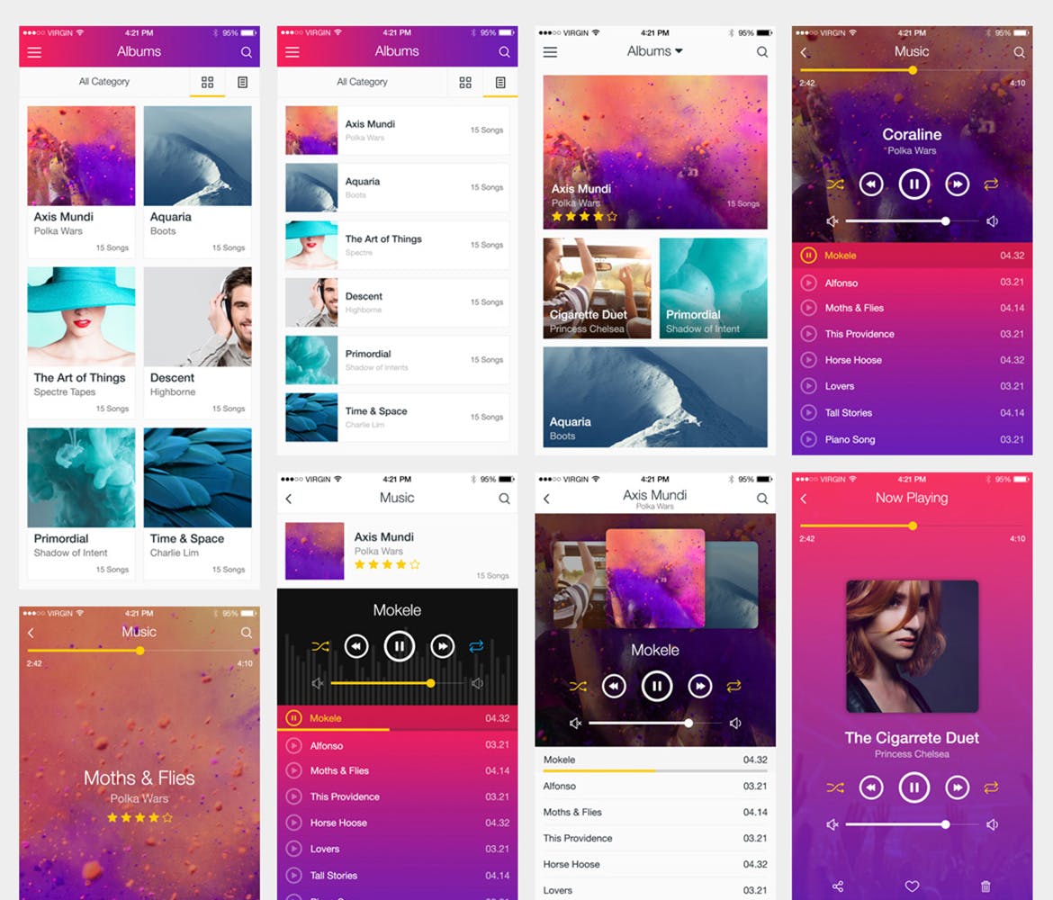 200+移动APP应用屏幕界面UI设计PSD模板 Radiant Mobile UI Kit – 200+ for Photoshop插图(2)