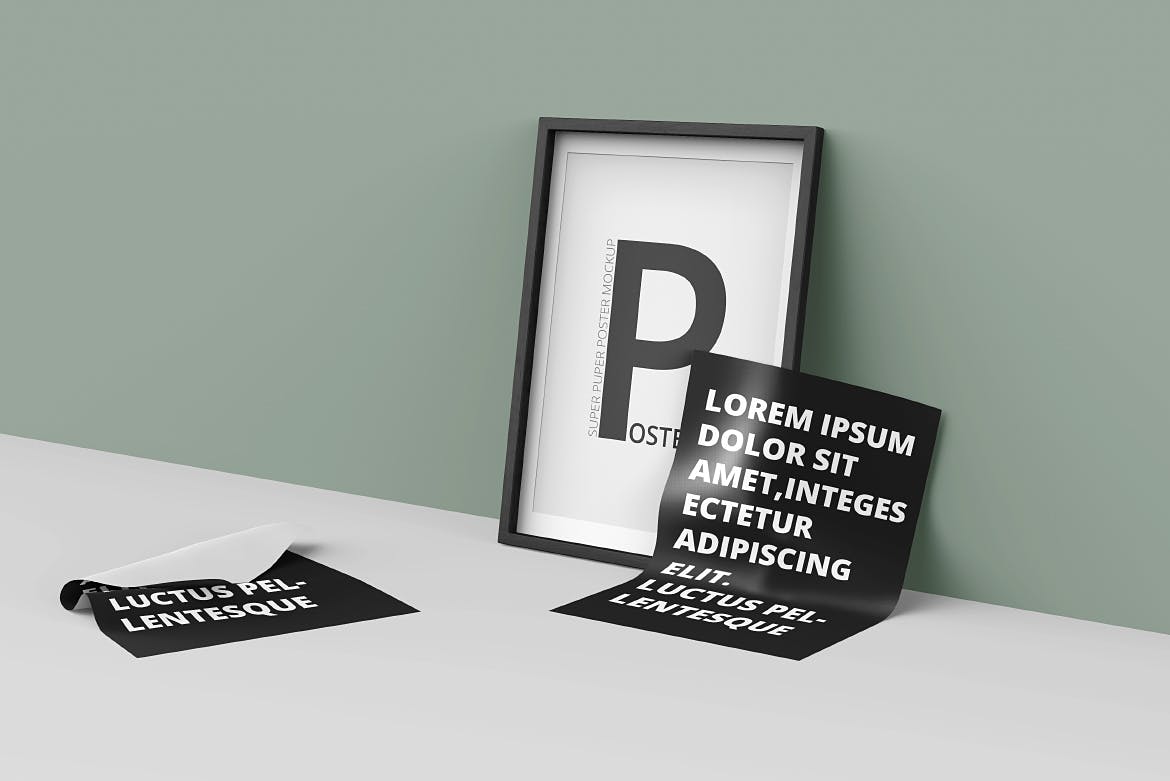 A3/A4规格海报设计画框样机模板 A3 / A4 Poster Mock-up插图(7)