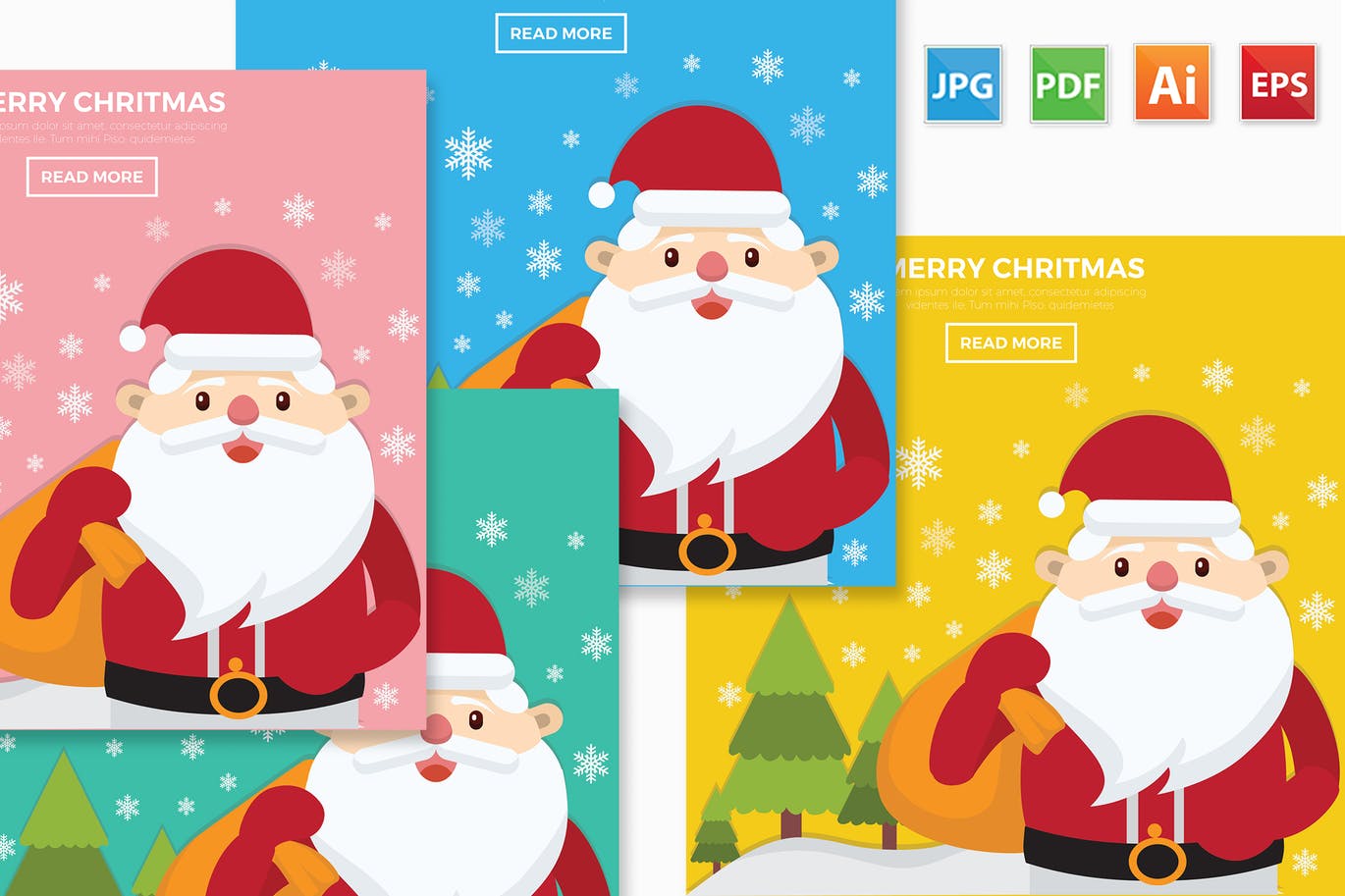 圣诞节元素圣诞老人矢量设计素材 Merry Christmas design插图