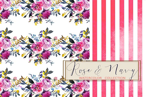 水彩玫瑰牡丹剪贴画 Watercolor Roses Peonies Clipart插图(8)