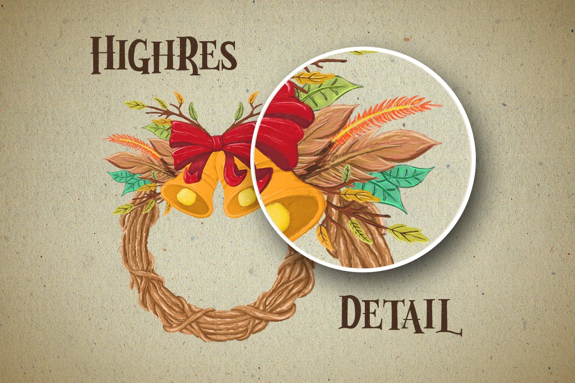 圣诞气氛装饰手绘矢量图案设计素材 Christmas Vibes插图(3)