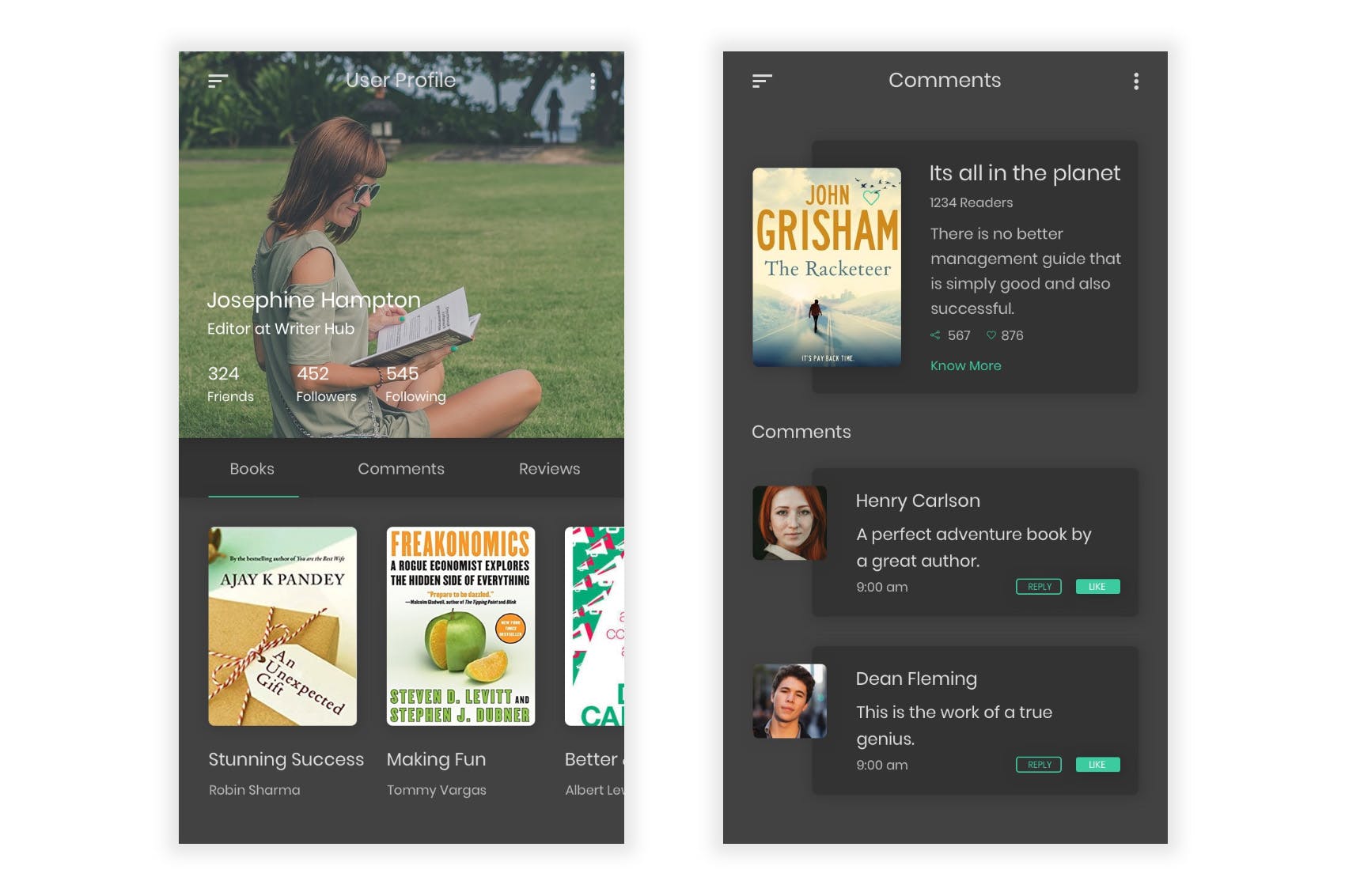 电子书&小说阅读APP应用UI设计PSD模板 Pustak – Book Reading UI Kit for Photoshop插图(6)