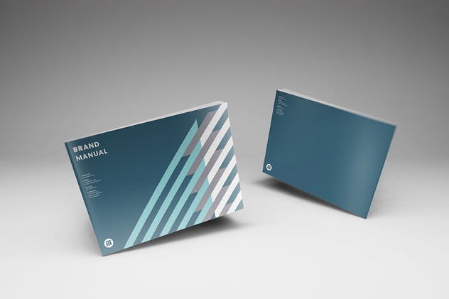 A4横向摄影画册宣传册样机 A4 Landscape Brochure Mockups插图(6)