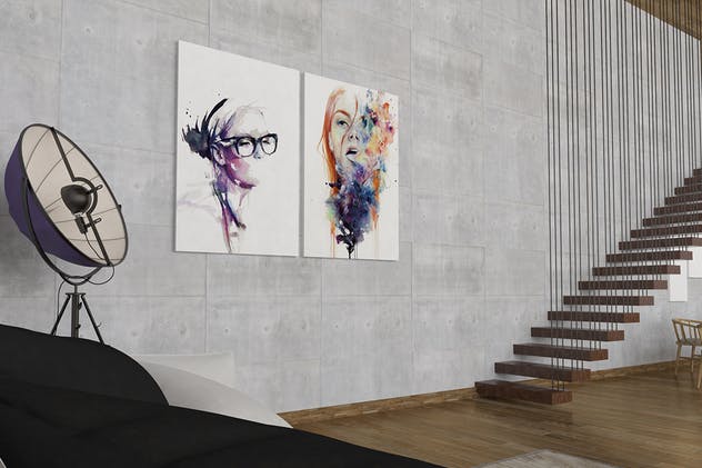 室内油画作品展示样机模板Vol.8 Picture Art Mockup [Vol 8]插图(2)