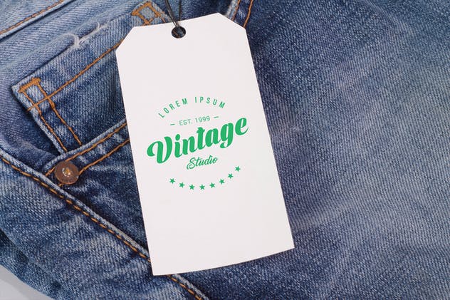 服装吊牌标签设计效果图样机素材库精选 Clothing Label Tag Mock Up插图(3)