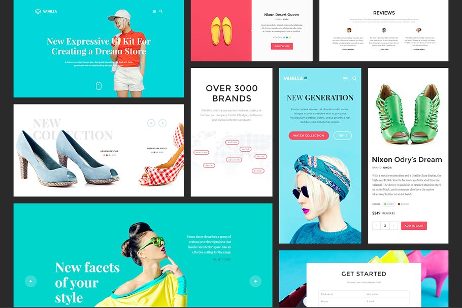 时尚品牌产品网站UI模板 Mint Vanilla Essential UI Kit插图(2)