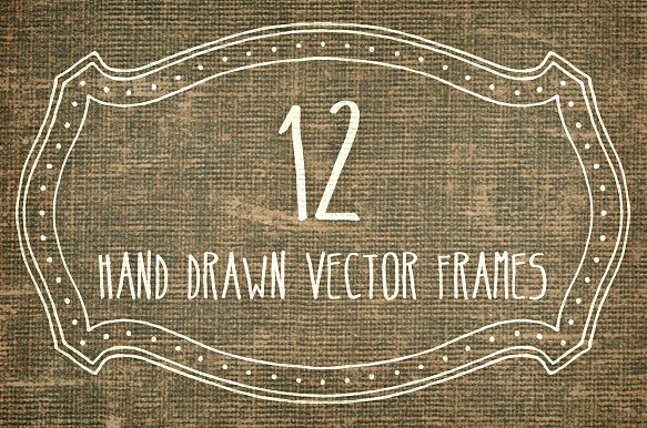 手绘装饰框矢量图形 Hand Made Vector Frames Pack 1插图