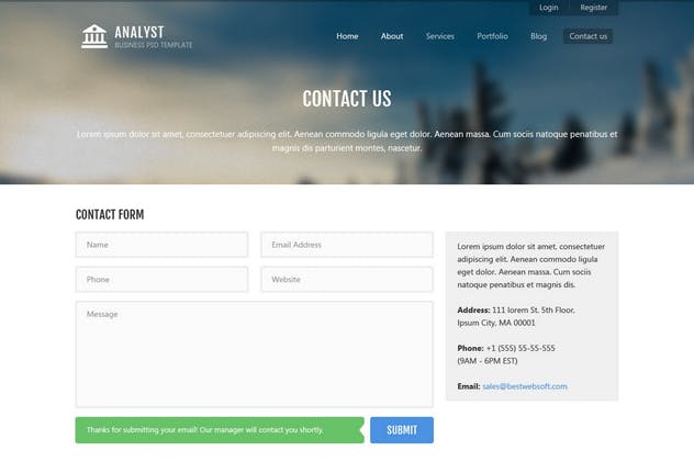 多用途商业网站设计PSD模板 Analyst – Business & Agency PSD Template插图(9)