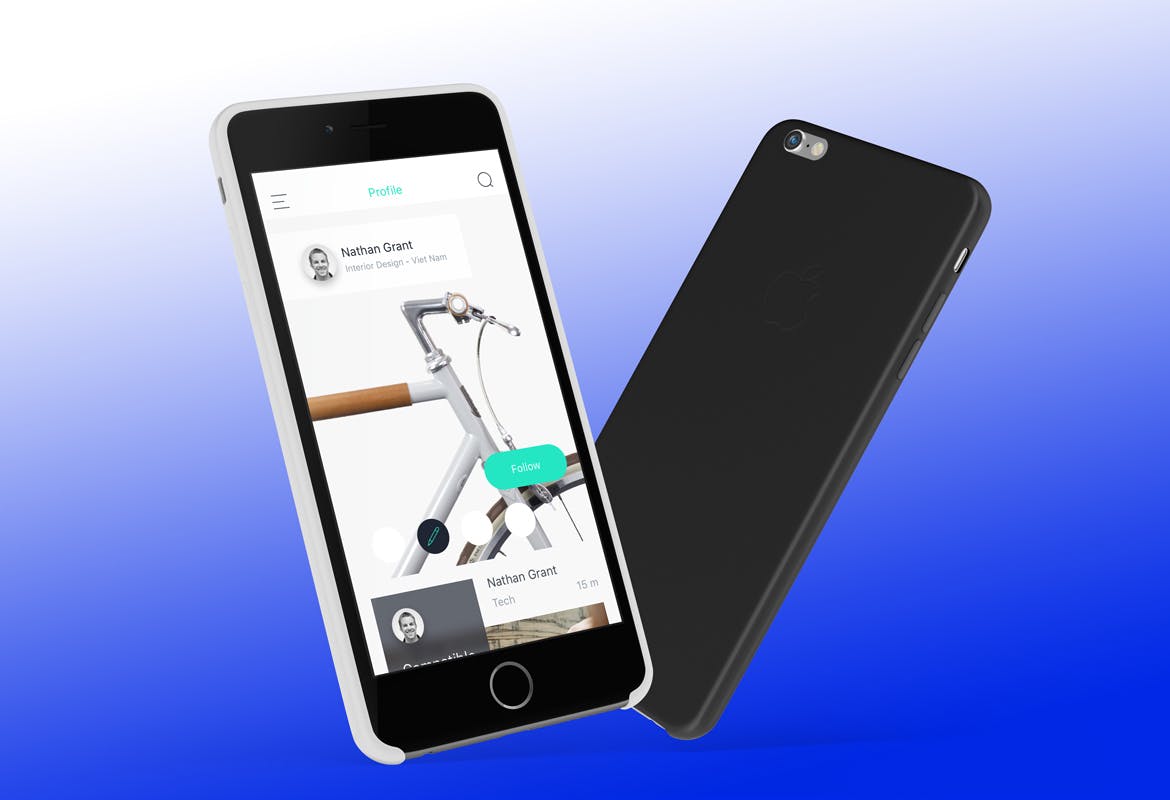 社交APP用户中心界面设计SKETCH模板 B Profile – Sketch Ui插图(2)