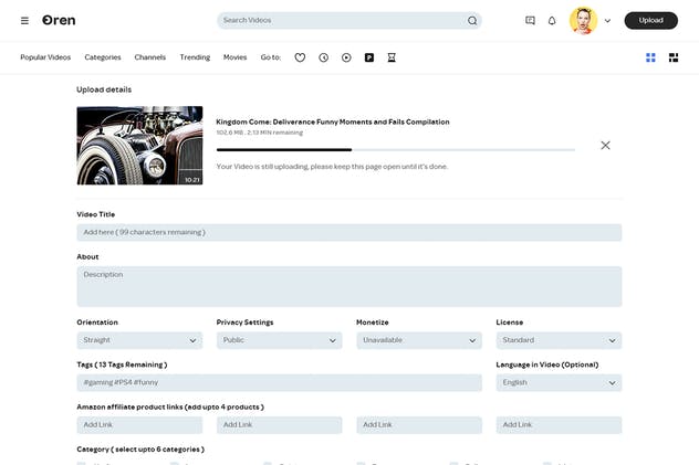 视频分享网站设计PSD模板下载 Oren – Video Sharing Website PSD Template插图(3)