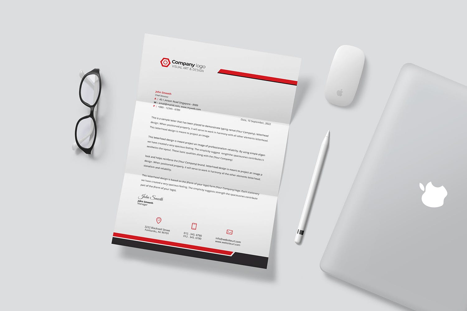 企业定制信纸排版设计模板 Letterhead插图(3)