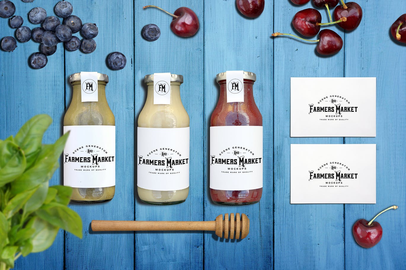 农民市场健康绿色有机食品场景VI样机展示模型mockups插图(3)
