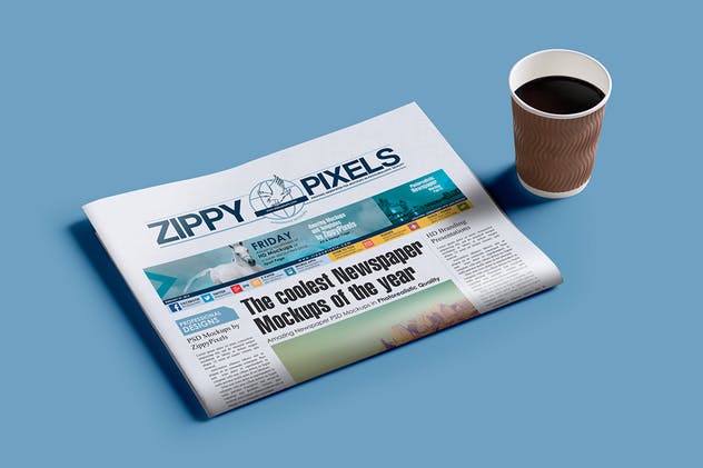 专业新闻报纸PSD印刷品样机 Professional Newspaper PSD Mockups插图(3)