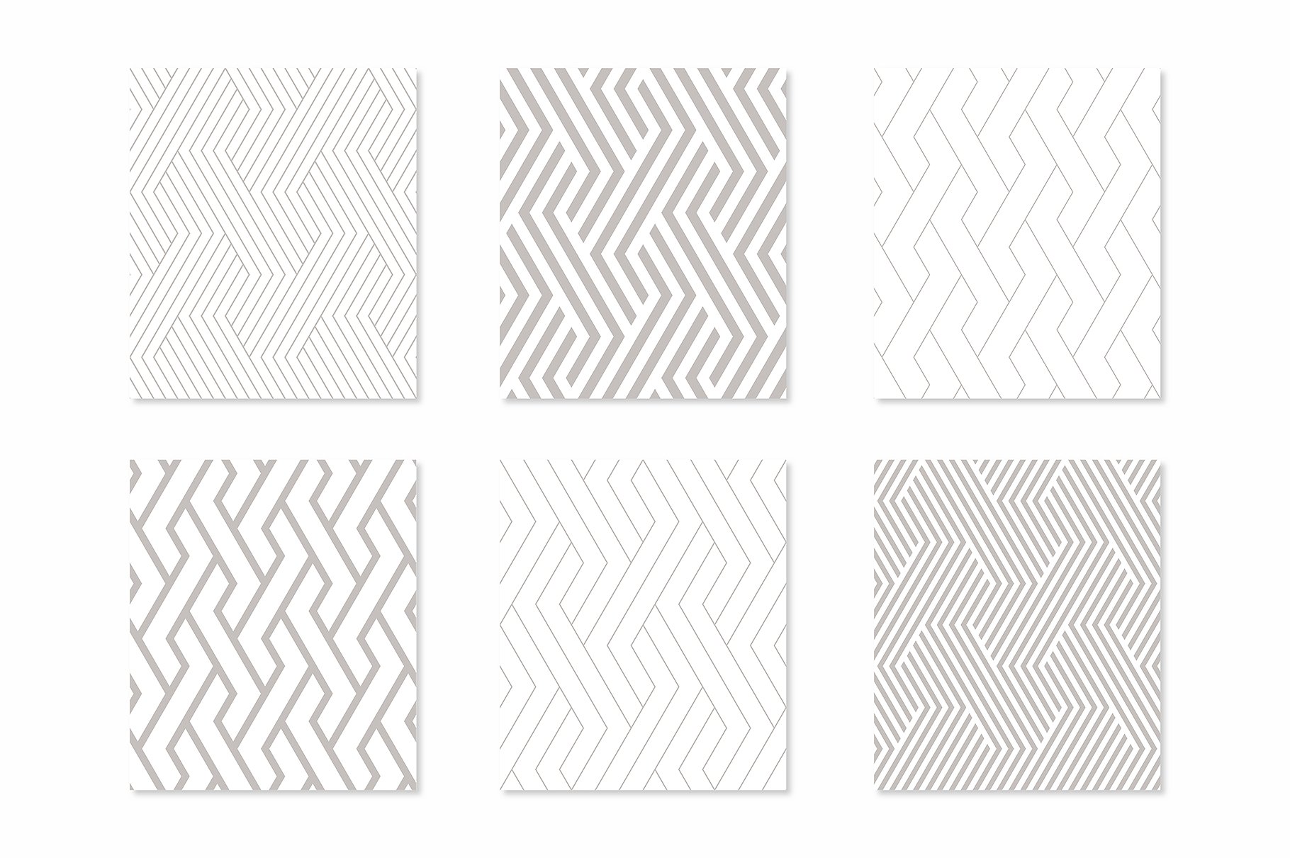 重叠直线几何图案合集 Straight Seamless Patterns Bundle插图(1)