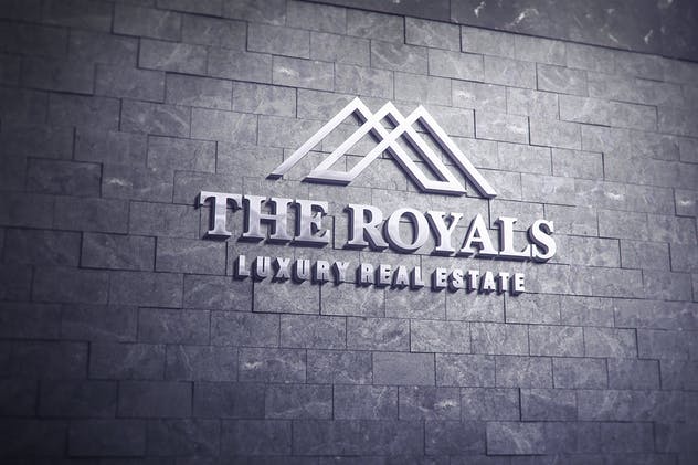 3D立体Logo挂墙演示样机模板 3D Logo Modern Wall Sign Mock-Ups Vol.2插图(7)