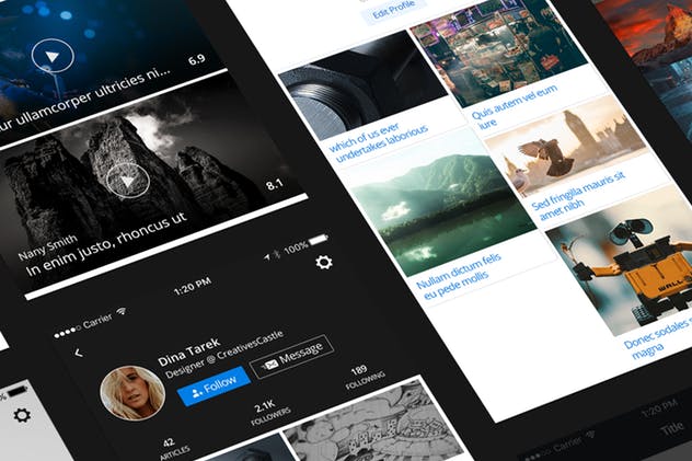 实用APP应用产品用户中心界面UI套件 03 Profiles | Bastion Mobile UI Kit插图(2)