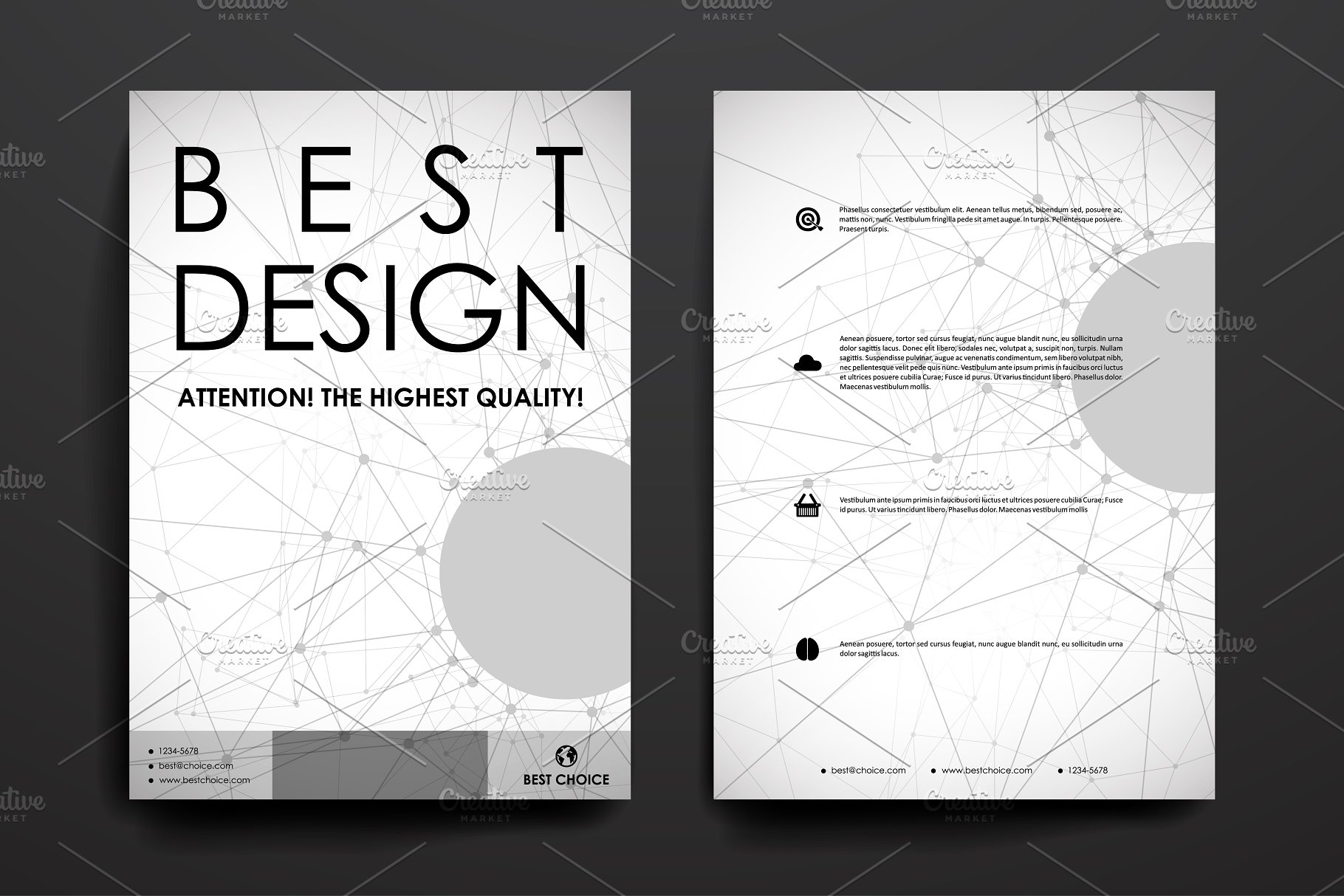 分子结构几何图形小册子画册模板 Brochures. Molecular structure style插图