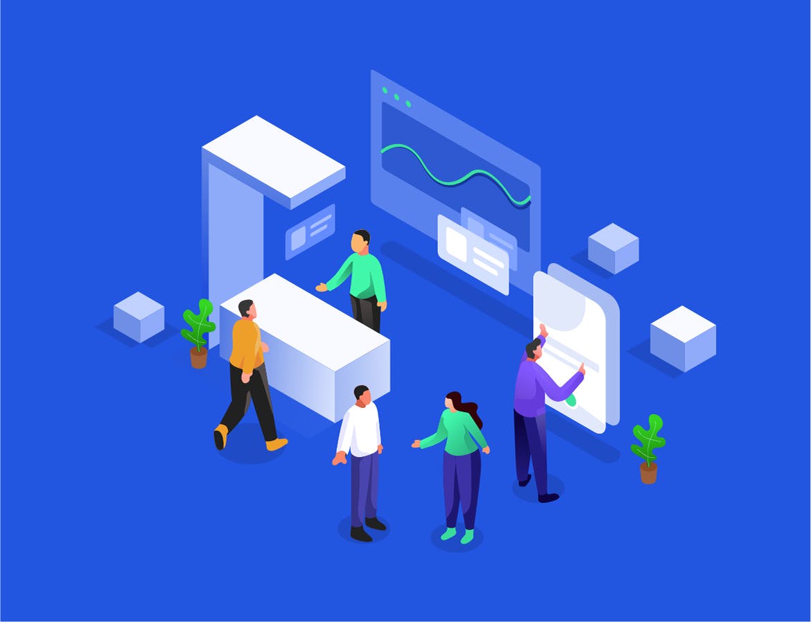 网站设计程序开发主题矢量插画素材 Application Development Illustration for Website插图(2)