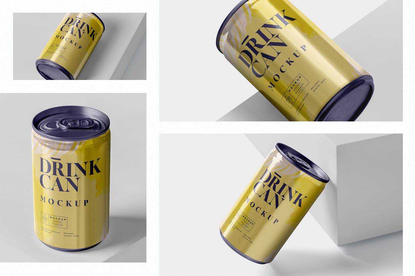 小型饮料易拉罐外观设计样机模板 Small Drink Can Mock-Up插图(1)