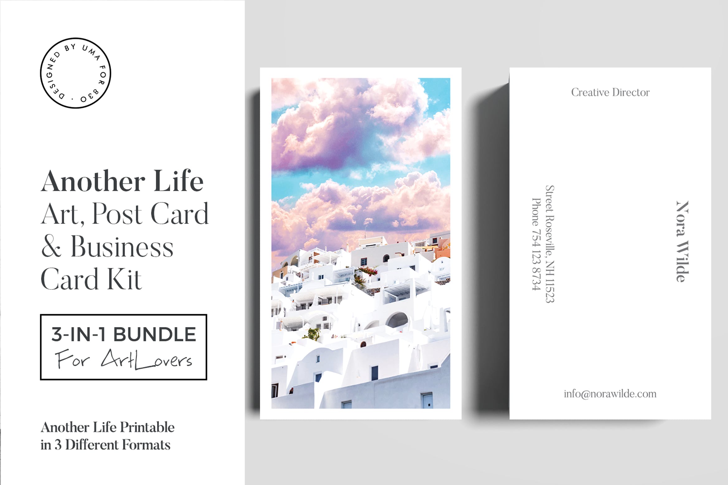 生活艺术明信片/企业名片设计模板 Another Life Art & Stationary Kit插图