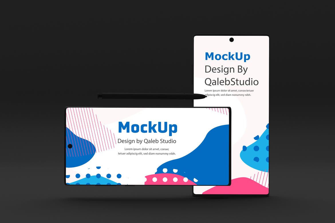 Note 10大屏手机屏幕预览样机模板 Dark Note 10 Mockup插图(5)