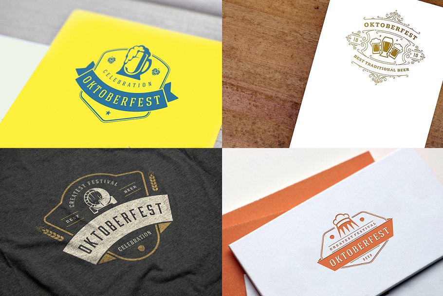啤酒节主题Logo徽标模板/设计元素 Oktoberfest big bundle插图(10)