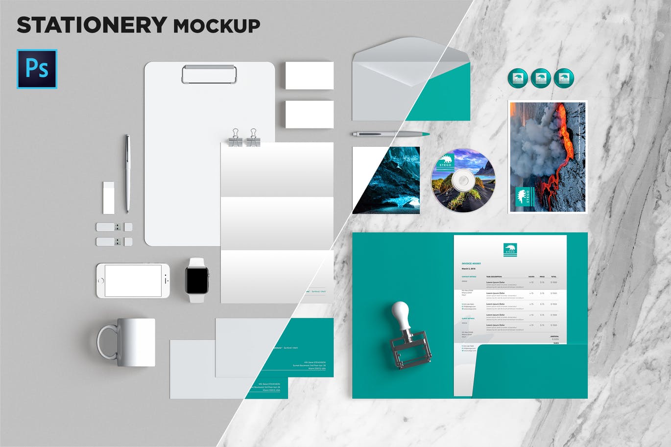 品牌VI标识设计企业办公文具素材库精选模板09 Brand Identity / Stationery Mockup 09插图