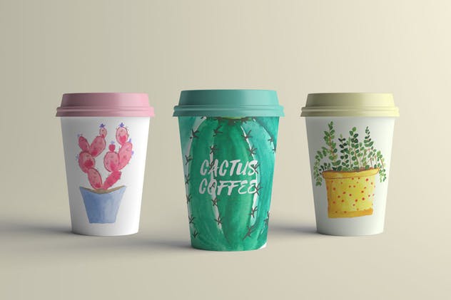 多肉植物手绘水彩插画合集 Watercolor Succulent Collection插图(5)