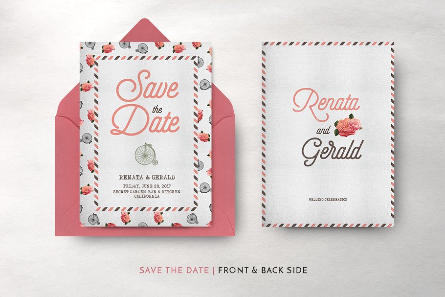 复古怀旧风格旅行婚礼设计物料素材 Vintage Travel Wedding Suite插图(12)