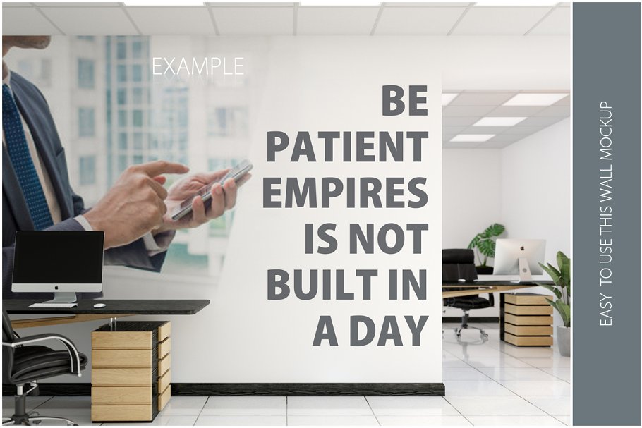 办公室墙纸设计样机模板合集 OFFICE Interior Wall Mockup Bundle插图(10)