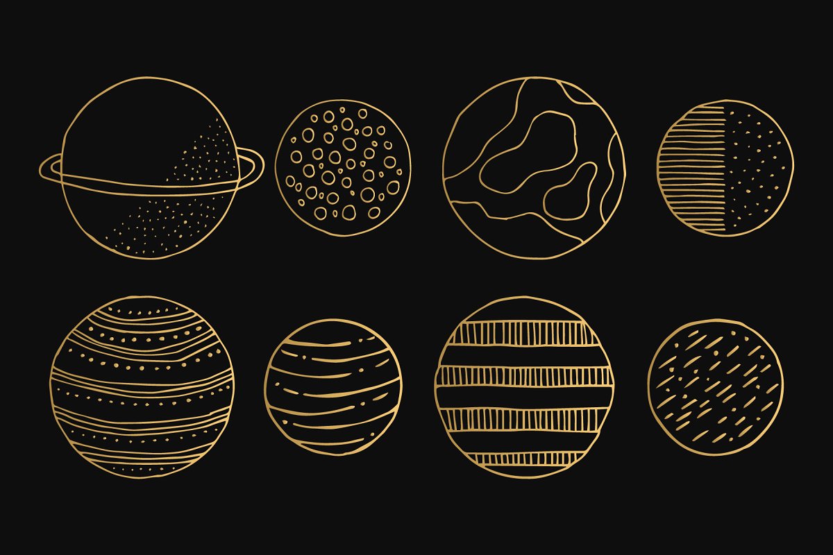 太空星系故事矢量图形套装插图(4)