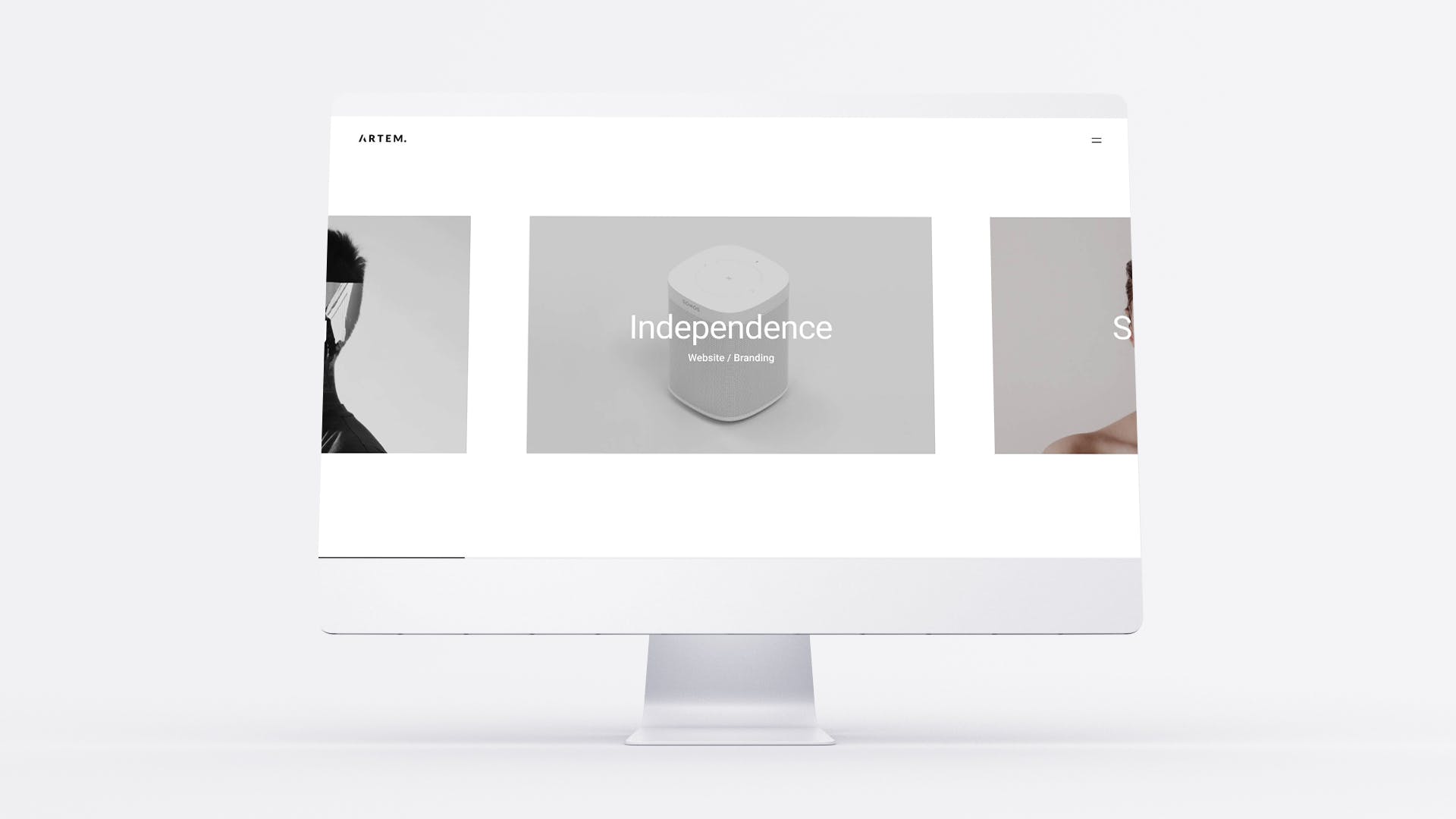 网站UI界面设计效果图预览白色iMac电脑样机模板 White iMac Mockup插图(4)