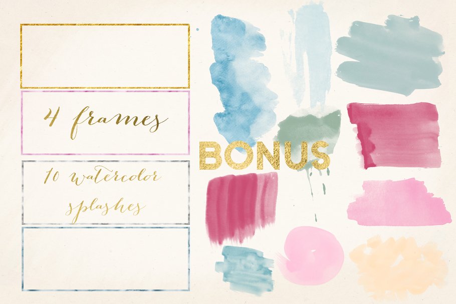 英国玫瑰花水彩剪贴画 Dusty miller & english roses clipart插图(4)