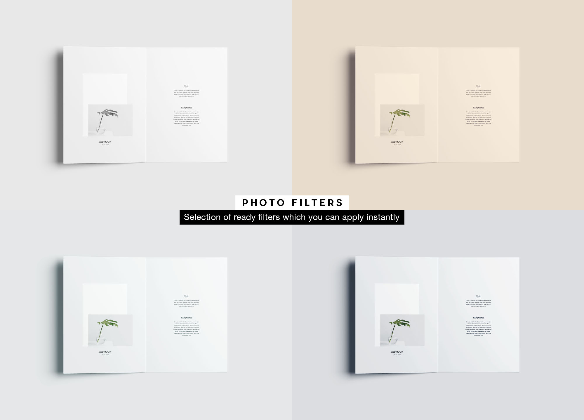 A4尺寸大小双折传单设计内页版式效果图样机模板 A4 Bifold Brochure Mockup插图(8)