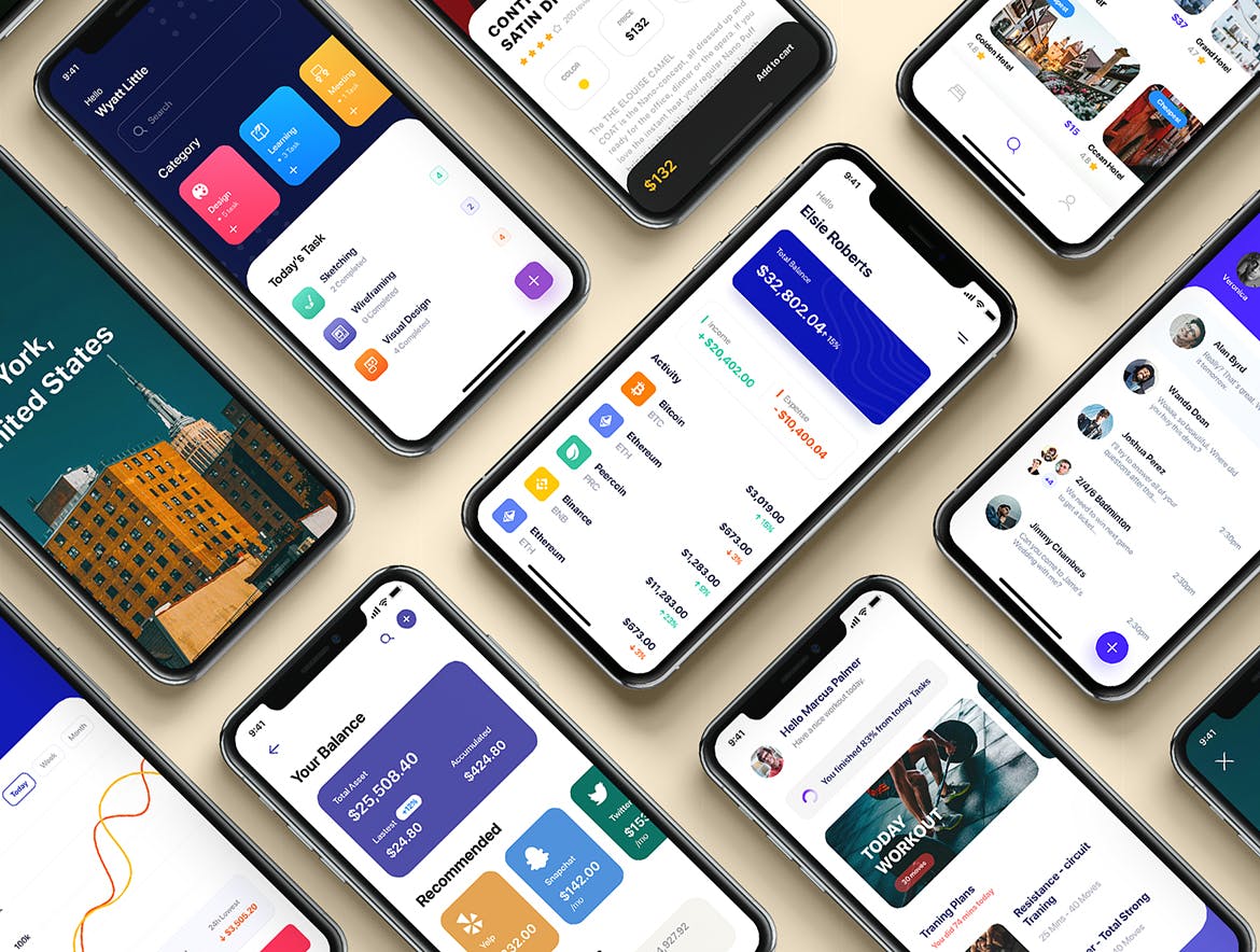 信用卡生活APP应用UI界面设计XD模板 PLATIN – Multipurpose Card-based_ADOBE XD插图(1)