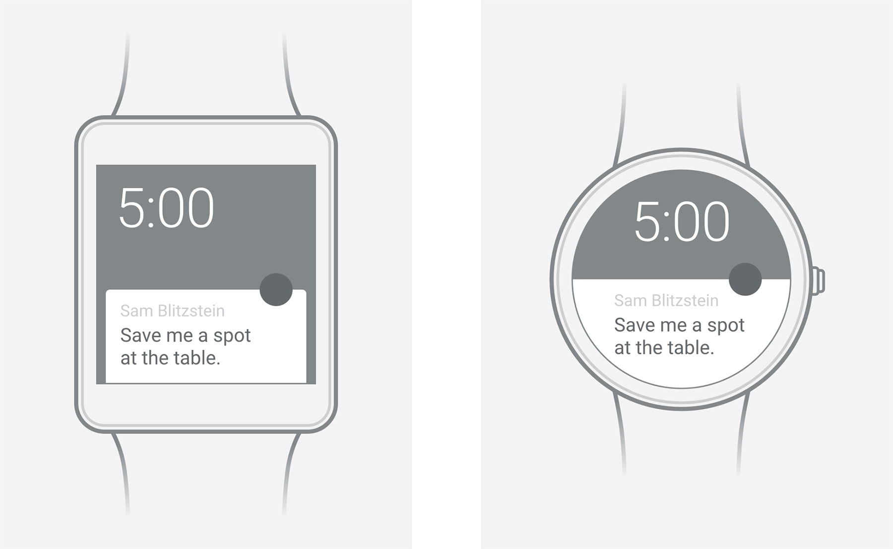 Android Wear Wireframe