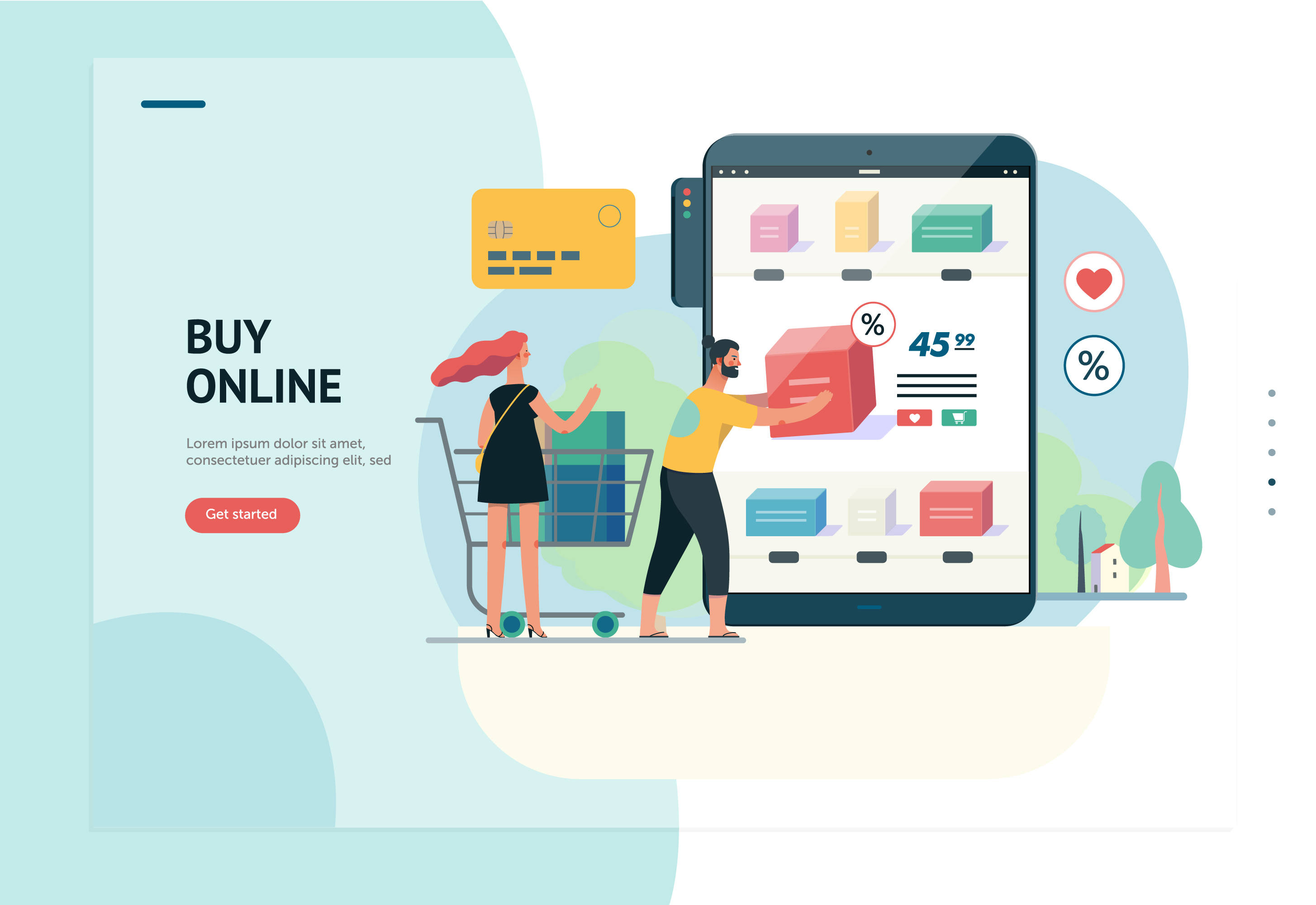 互联网多种商业业务概念扁平化插画下载[Ai]插图(33)