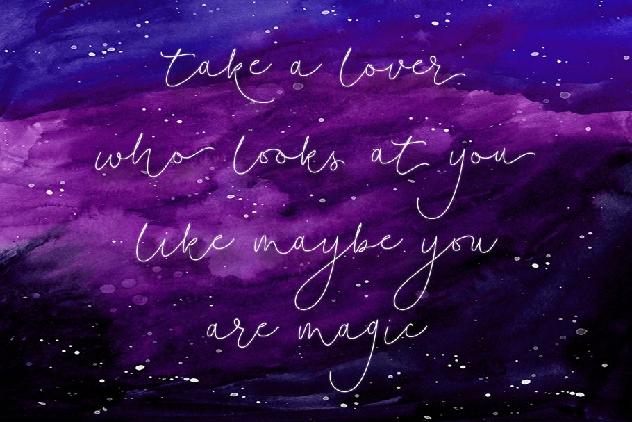 纤细体英文手写字体&100款水彩/金属纹理 Soft Whisperings Font and 100 Extras插图(10)