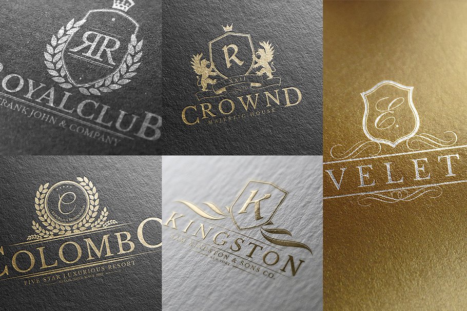 24款复古风格文字图形Logo设计模板 24 Crest Logos Bundle Vol.2插图(3)