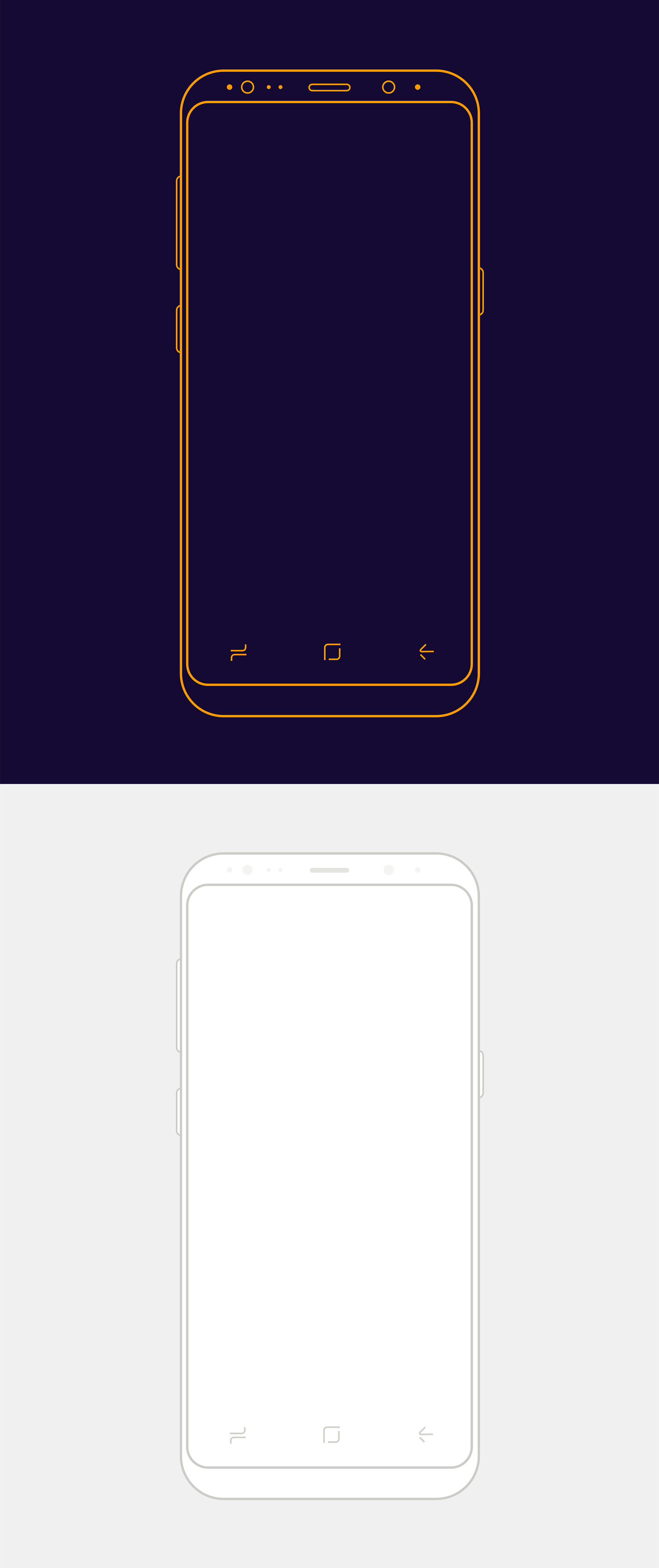 2 枚极简三星 Galaxy S8 线框模型