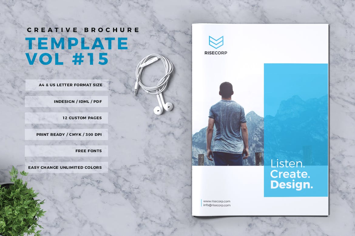 时尚清新简约的房地产楼书品牌手册画册时尚杂志书籍装帧设计模板插图