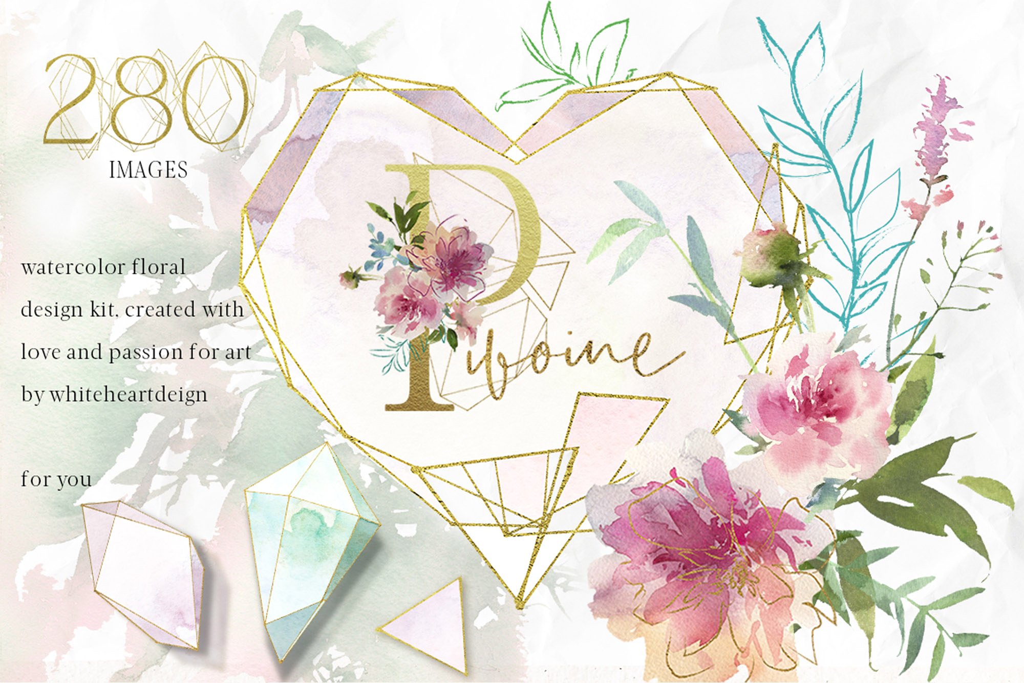 水彩画设计工具包[3.18GB] Pivoine – Watercolor Design Kit插图