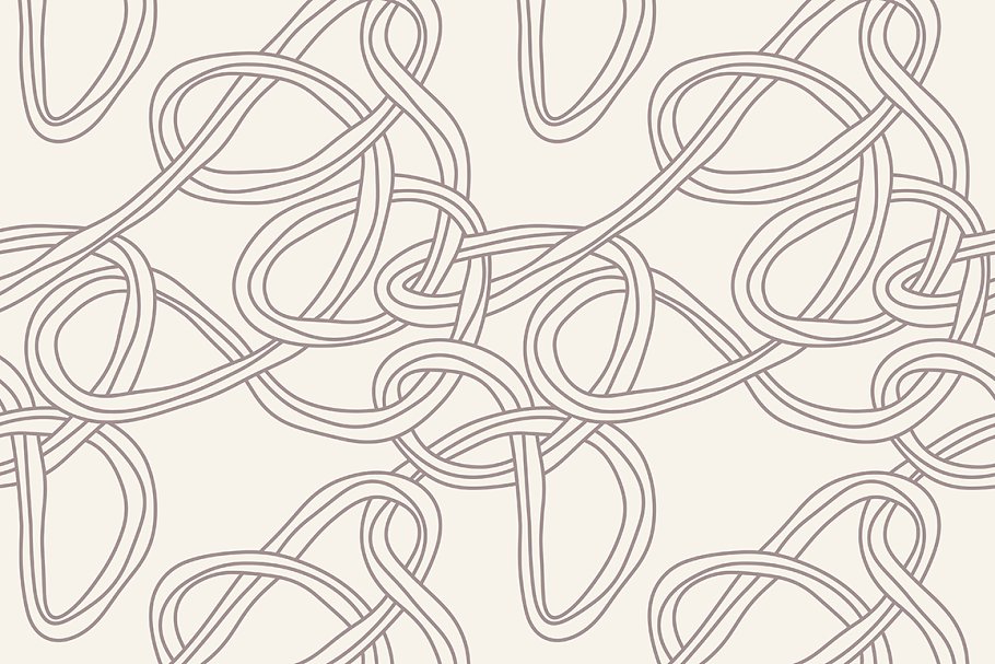 各种形态的绳索图案无缝纹理 Ropes. Seamless Patterns Set插图(3)