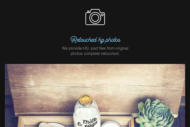 有机食物样机模板/牛奶&鸡蛋 Organic Food Photo Mockup / Milk & Eggs插图(3)