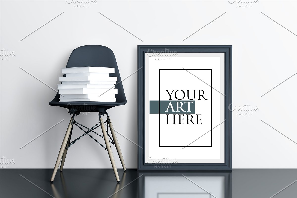 多彩的画框&椅子场景样机展示模板插图(17)