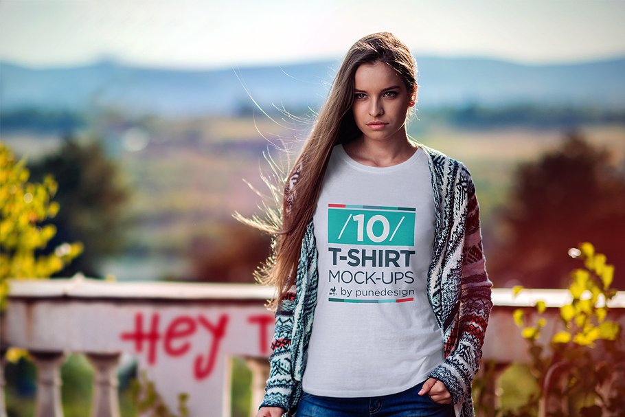 欧美模特T恤上身效果样机模板 T-Shirt Mock-Up / V.2插图(5)