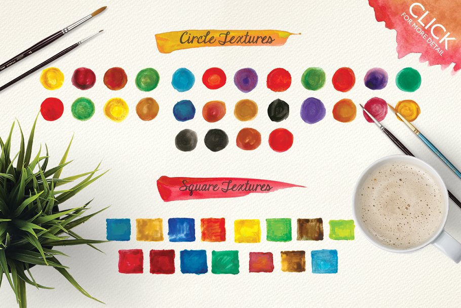 500款透明背景水彩纹理合集 Transparent Watercolor Textures Pack插图(2)