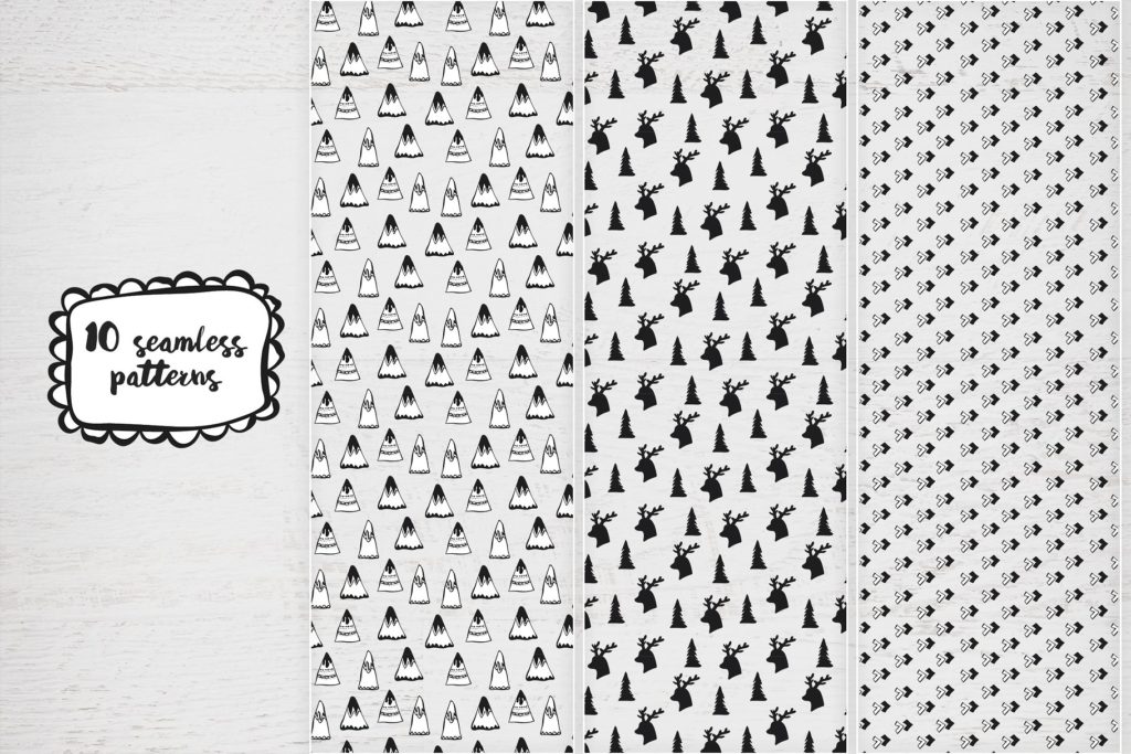 可爱的手绘部落动物无缝背景素材下载[eps,ai,svg,png]插图(6)