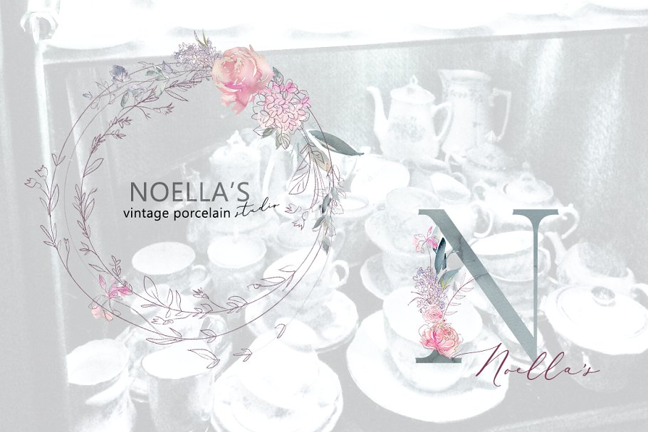 极力推荐：梦幻水彩花卉&涂鸦线条素材包 Une Fille Watercolor Artistic Set [2.7GB]插图(2)